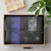 Dun blauwe lijnvlag van politie tissuepapier (Geschenk)