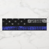 Dun blauwe lijnvlag van politie waterfles etiket (Enkel label)