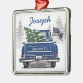 Dun Blue Line Flag  Blue Truck Holiday Metalen Ornament (Links)