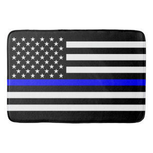 Dun Blue Line Grafisch op een Vlag van de V.S. Badmat