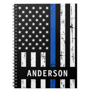 Dun Blue LinePersonalized Police Officer notebook Notitieboek