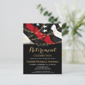 Dun. brandweerkazerne met rode lijn uitnodiging briefkaart (Staand voorkant)