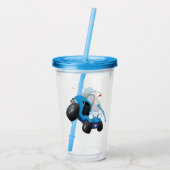 Dun buggy off road vehicle cartoon acryl drinkbeker (Achterkant)