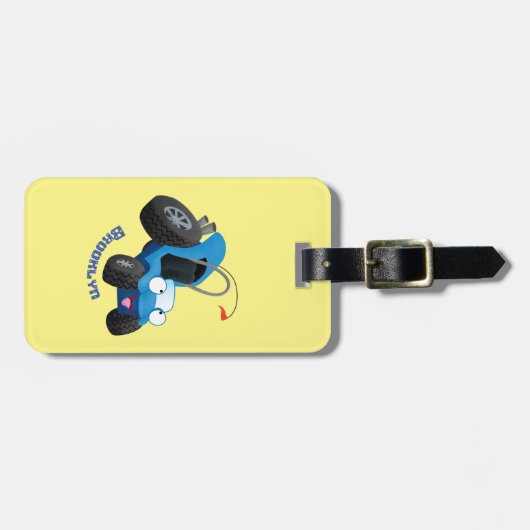 Dun buggy off road vehicle cartoon bagagelabel (Voorkant horizontaal)