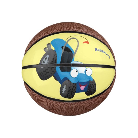 Dun buggy off road vehicle cartoon basketbal (Voorkant)
