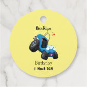 Dun buggy off road vehicle cartoon bedankjes labels (Achterkant)