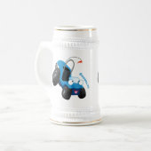 Dun buggy off road vehicle cartoon bierpul (Voorkant links)