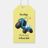 Dun buggy off road vehicle cartoon cadeaulabel (Achterkant)