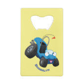Dun buggy off road vehicle cartoon creditkaart flessenopener (Achterkant)