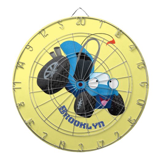 Dun buggy off road vehicle cartoon dartbord (Voorkant)