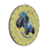 Dun buggy off road vehicle cartoon dartbord (Voorkant Links)