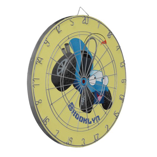 Dun buggy off road vehicle cartoon dartbord (Voorkant Links)