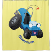 Dun buggy off road vehicle cartoon douchegordijn (Voorkant)