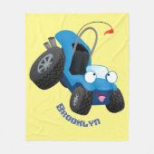 Dun buggy off road vehicle cartoon fleece deken (Voorkant)