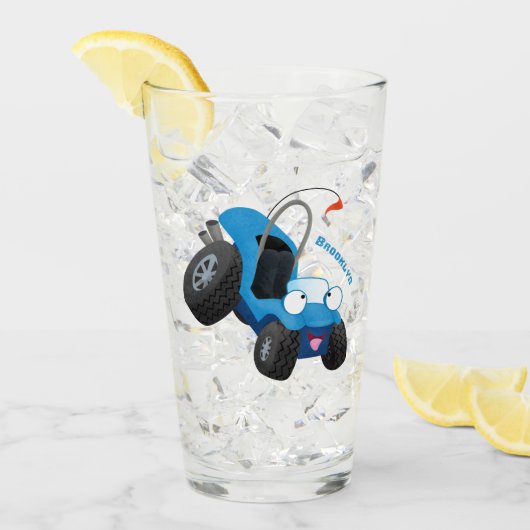 Dun buggy off road vehicle cartoon glas (Voorkant ijs)