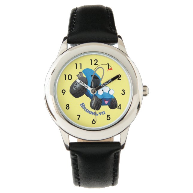 Dun buggy off road vehicle cartoon horloge (Voorkant)