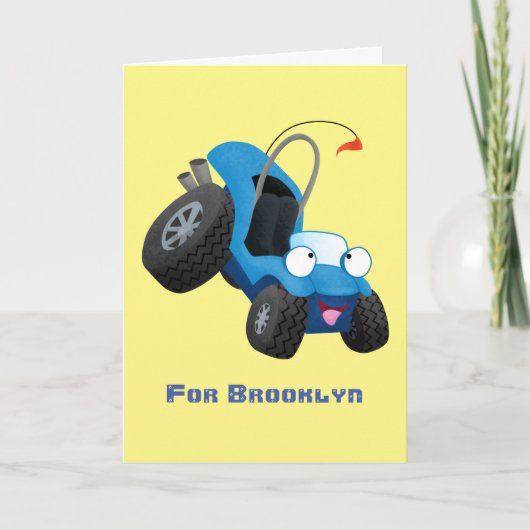 Dun buggy off road vehicle cartoon kaart (Voorkant)