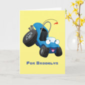 Dun buggy off road vehicle cartoon kaart (Gele Bloem)