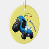 Dun buggy off road vehicle cartoon keramisch ornament (Rechts)