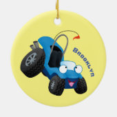 Dun buggy off road vehicle cartoon keramisch ornament (Achterkant)
