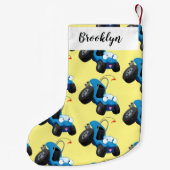 Dun buggy off road vehicle cartoon kleine kerstsok (Achterkant)