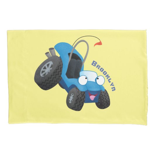 Dun buggy off road vehicle cartoon kussensloop (Voorkant)