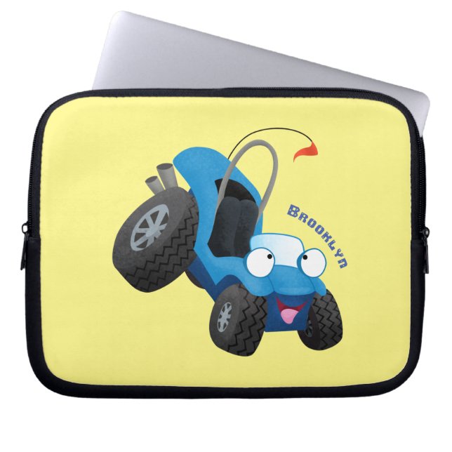 Dun buggy off road vehicle cartoon laptop sleeve (Voorkant)