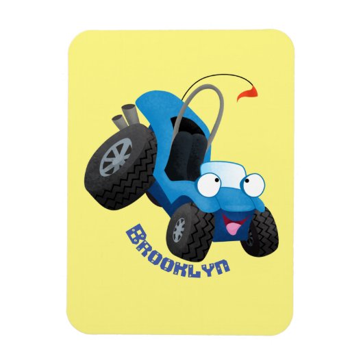 Dun buggy off road vehicle cartoon magneet (Verticaal)