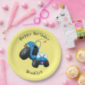 Dun buggy off road vehicle cartoon papieren bordje (Feest)