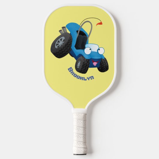 Dun buggy off road vehicle cartoon pickleball paddle (Voorkant)