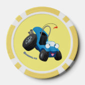 Dun buggy off road vehicle cartoon poker chips (Achterkant)