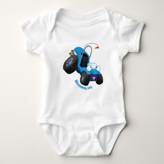 Dun buggy off road vehicle cartoon romper (Voorkant)