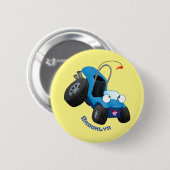 Dun buggy off road vehicle cartoon ronde button 5,7 cm (Voorkant /achterkant)