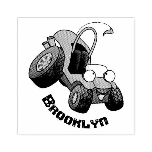 Dun buggy off road vehicle cartoon rubberstempel (Afrduk)