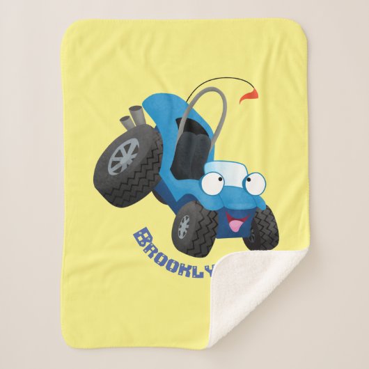 Dun buggy off road vehicle cartoon sherpa deken (Voorkant)