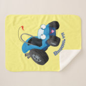 Dun buggy off road vehicle cartoon sherpa deken (Voorkant (horizontaal))