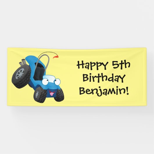 Dun buggy off road vehicle cartoon spandoek (Horizontaal)