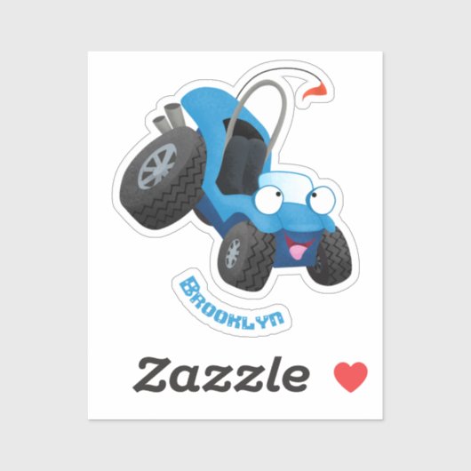 Dun buggy off road vehicle cartoon sticker (Vel)