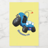 Dun buggy off road vehicle cartoon voedselcontainer etiket (Enkel label)