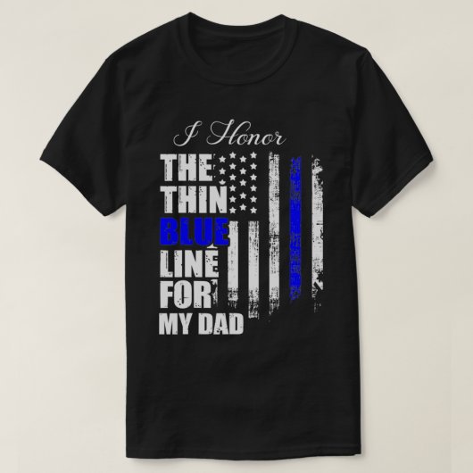 Dun de blauwe vlag van de politie terug naar het b t-shirt (Design voorkant)