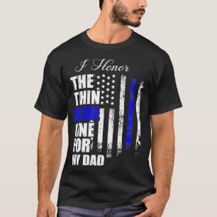 Dun de blauwe vlag van de politie terug naar het b t-shirt