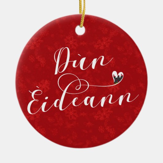 Dùn Èideann Flag Heart, Edinburgh Keramisch Ornament (Voorkant)