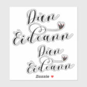 Dùn Èideann Flag Heart, Edinburgh Sticker (Vel)