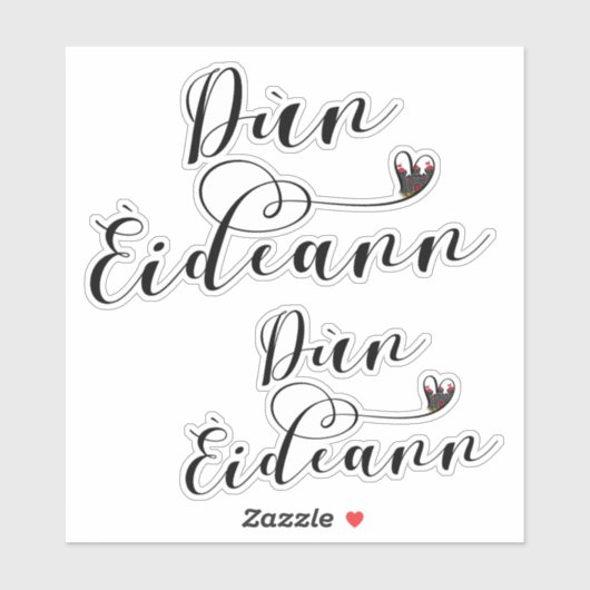 Dùn Èideann Flag Heart, Edinburgh Sticker (Vel)