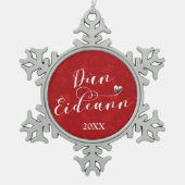 Dùn Èideann Flag Heart, Edinburgh Tin Sneeuwvlok Ornament (Voorkant)