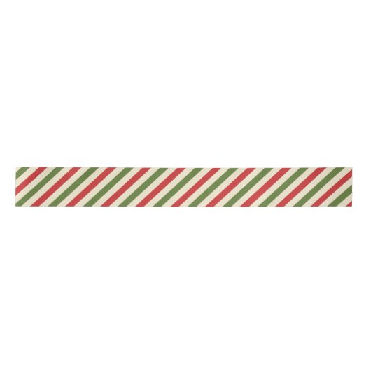 Dun  Elegant Kerst Candy Cane Satijnen Lint (Voorkant)