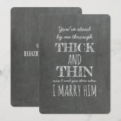 Dun en dun bruin bruinmaid-voorstel kaart (Voorkant / Achterkant)