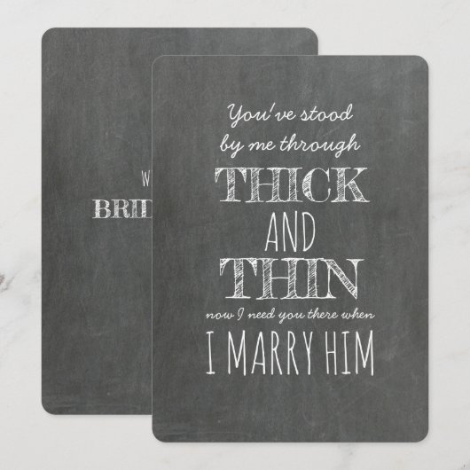 Dun en dun bruin bruinmaid-voorstel kaart (Voorkant / Achterkant)