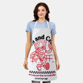 Dun en knapperig schort (Gedragen)