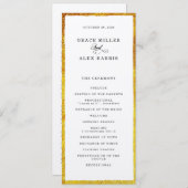 Dun faux gouden grens bruiloft programma (Voorkant / Achterkant)